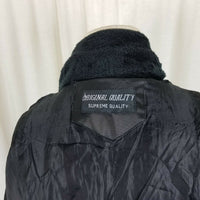 Original Supreme Quality PVC Vegan Faux Fur Collar Belted Tie Jacket Womens L