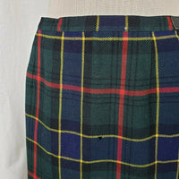 VINTAGE Cairds Mosbrook Wool Tartan Plaid Pinned Wrap Kilt Skirt Womens L Buckle