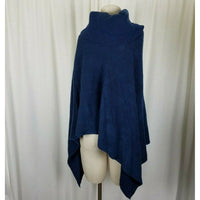 New York Giants NFL Crystal Logo Sweater Knit Poncho Cowl Neck Shawl Cape Hi/Lo