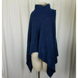 New York Giants NFL Crystal Logo Sweater Knit Poncho Cowl Neck Shawl Cape Hi/Lo