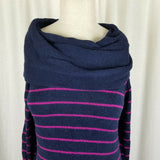 The Limited Wool Alpaca Cowl Neck Striped Knit Sweater Sack Dress Womens M NWOT