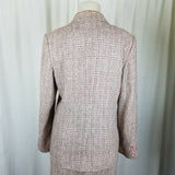 Country Suburbans Wool Plaid Tweed Blazer Jacket Skirt Suit Womens 12 USA Pink