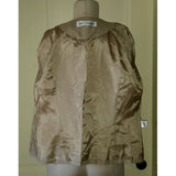 Sara Campbell Woven Silk Crochet Collarless Cropped Blazer Jacket Womens 8 USA