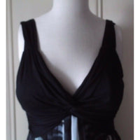 Rubber Ducky Paradizzo Couture South Beach Zebra Twirl Plunge Dress Womens S