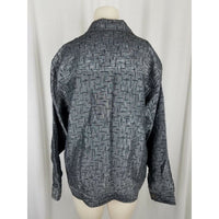 R.E.D. Wear Textured Crosshatch Full Button Up Jacket Womens S Slate Gray Red