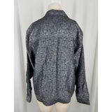 R.E.D. Wear Textured Crosshatch Full Button Up Jacket Womens S Slate Gray Red