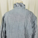 Chicos Ruffles Open Front Swing Wrap Jacket Womens 3 XL Horizontal Pinstriped