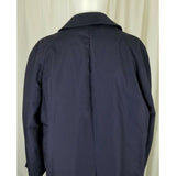 Sears Deep Pile Fur Insulated Trench Coat Mens 44 Removable Zip Liner Navy Blue