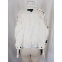LRL Ralph Lauren Jeans Blue Floral French Toile Denim Jean Jacket Zip Womens M