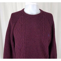 Penguin by Munsingwear Knit Sweater Pullover Crewneck Mens L Maroon Waffle Check