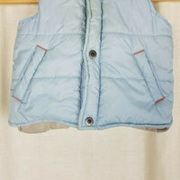 Timberland Logo Winter Puffer Snap Up Vest Infant Boys 12 Mo Months Baby Blue