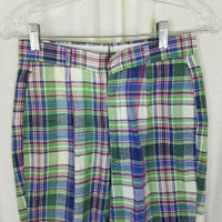 Vintage Lady Halrin Indian Bleeding Madras Plaid Slacks Pants Womens 27 S India