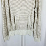 JCrew Harbor Cotton Merino Wool Sailor Striped Hooded Henley Sweater Mens XL Tan