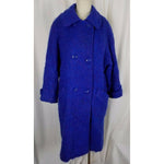 Vintage Dunderry Scotland Lager's Blue Mohair Wool Peacoat Coat Womens L CUTTER