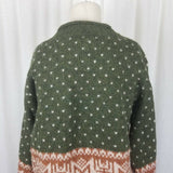 Skyr 100% Wool Birdseye Nordic Fair Isle Rolled Neck Sweater Womens M Vintage