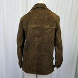 Vintage Brown Brushed Leather Jacket Blazer Insulated Fur Lined Womens 8 Suede