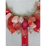 Resin Statement Dangle Charm Bib Cluster Chunky BEADED NECKLACE Faceted Jewels