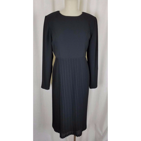 Verdi New York Milan Black Midi Cocktail Formal Dress Womens 4 USA Pleated Skirt