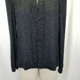 Laurence Kazar Heavily Beaded Black Silk Blazer Jacket Womens PL USA Formal
