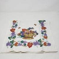 VINTAGE Colonial Williamsburg Birds Fruit Bowl Flour Sack Linen Tea Towel AARFAC