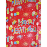 Vintage Mid Century Happy Birthday Wrapping Paper Square Gifts Balloons 1970s