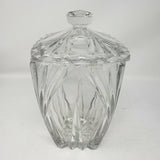 Gorham Lead Crystal Cut Glass Square Lidded Heavyweight Biscuit Cookie Jar Clear