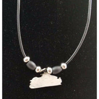 Snowmobile Winter Pewter Silver Black Rope Beaded Necklace Pendant Charm Jewelry