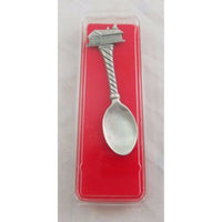 Miniature Decorative Souvenir Pewter Spoons Covered Bridge New England Silver