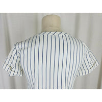 Madewell Harbor Lace up Shift Dress Ivory Blue Pinstriped Striped Womens 2XS XXS