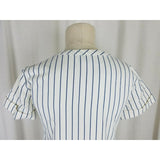 Madewell Harbor Lace up Shift Dress Ivory Blue Pinstriped Striped Womens 2XS XXS