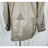 Ms. Cambridge Metallic All Weather Trench Coat Womens M Cinch Waist Cape Top Tan