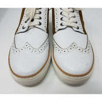 Joe's Waldo Leather Sneakers Saddle Shoes Mens 8.5 White Brown Style# JG705S13