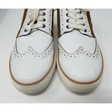 Joe's Waldo Leather Sneakers Saddle Shoes Mens 8.5 White Brown Style# JG705S13