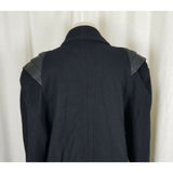 Vintage Jofeld Petites Forstman Winter Wool Pea coat Womens 12P Leather Accents