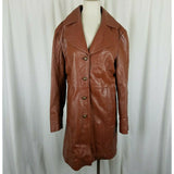 Vintage Alegre Donna Brown Leather Peacoat Coat Western Womens L Buttery Soft