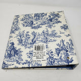 Vintage Target Blue Country French Toile Print Fabric Photo Album 3 Ring Binder