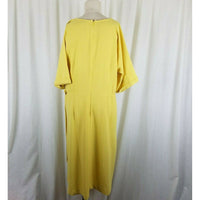 Ann Taylor Factory Wrap Side Tie Yellow Chiffon Midi Dress Womens L NWT $110