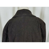 G.H. Bass Corduroy Double Breasted Trench Peacoat Coat Womens L Chocolate Brown