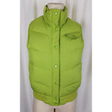 Gap Down Vest Womens S Snap Up Winter Quilted Puffer Knit Trim Chartreuse Lime