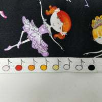 Bella-Rina Swizzle Sticks Studio Studio E Ballerina Black Pink Fabric 1.5 yards