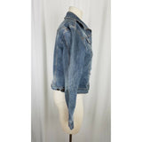 Riders Copper Collection Factory Distressed Jean Denim Trucker Jacket Womens M