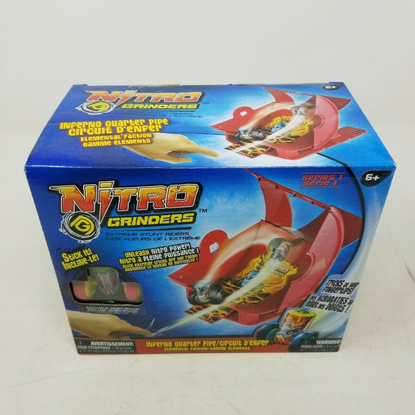 Nitro Grinders Extreme Stunt Riders Inferno Quarter Pipe Series 1 Elementals Red