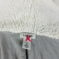 LL Bean Hooded Shearling Lined Wool Toggle Knit Sweater Jacket Cardigan Womens S