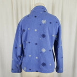 Woolrich Snowflake Full Zip Up Fleece Jacket Womens M Blue John Rich & Bros USA