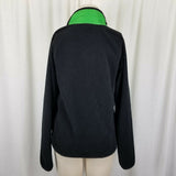LRL Ralph Lauren Quilted Puffer Fleece Full Zip Up Jacket Womens L Green Black