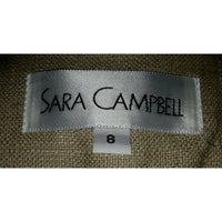 Sara Campbell Woven Silk Crochet Collarless Cropped Blazer Jacket Womens 8 USA