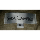 Sara Campbell Woven Silk Crochet Collarless Cropped Blazer Jacket Womens 8 USA