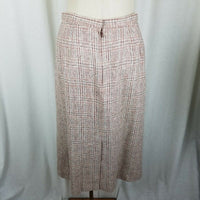 Country Suburbans Wool Plaid Tweed Blazer Jacket Skirt Suit Womens 12 USA Pink