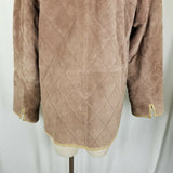 Bushwacker Quilted Pig Suede Leather Equestrian Riding Bard Barn Coat Womens L