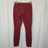 Evy's Tree Denim Skinnies Ponte Pants Skinny Jeans Jeggings Leggings Maroon XS